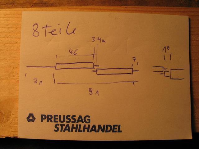 Spitze 31mm, Teile (Mantel) 46mm, Teile (gesamt) 60mm, zwischen den Teilen sind 3-4mm Luft, Zwei Teile von Mantelende zu Mantele