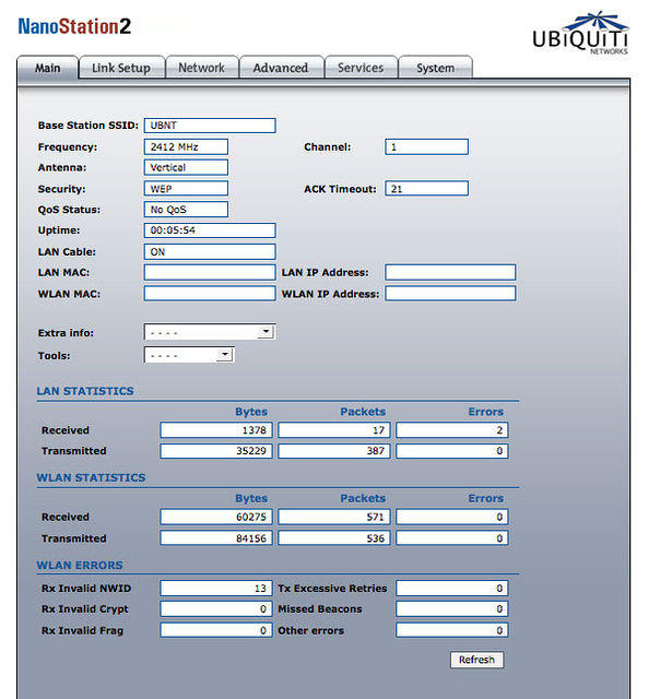 Webinterface Übersicht