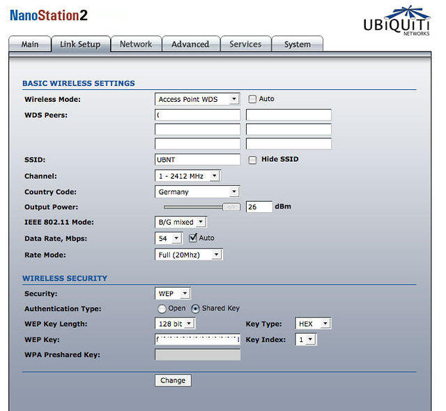 Webinterface Link Setup