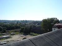 Ausblick von Stephans Dach, Spitzdach in der Ferne ist Gegenstelle